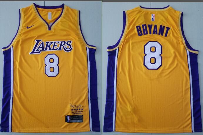 Men Los Angeles Lakers 8 Bryant yellow Game Nike NBA Jerseys